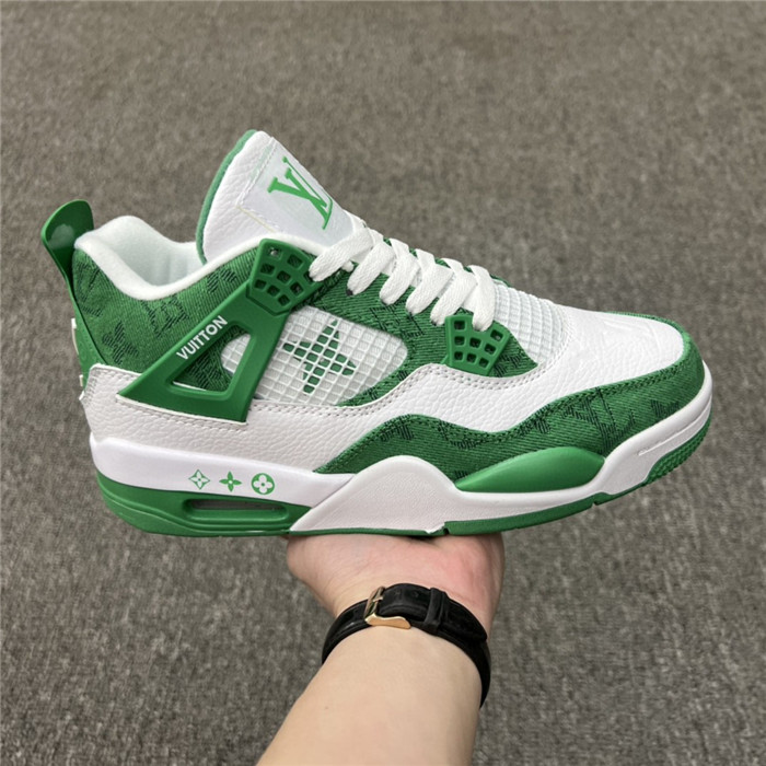 Men's Running weapon Air Jordan 4 White/Green Shoes 147